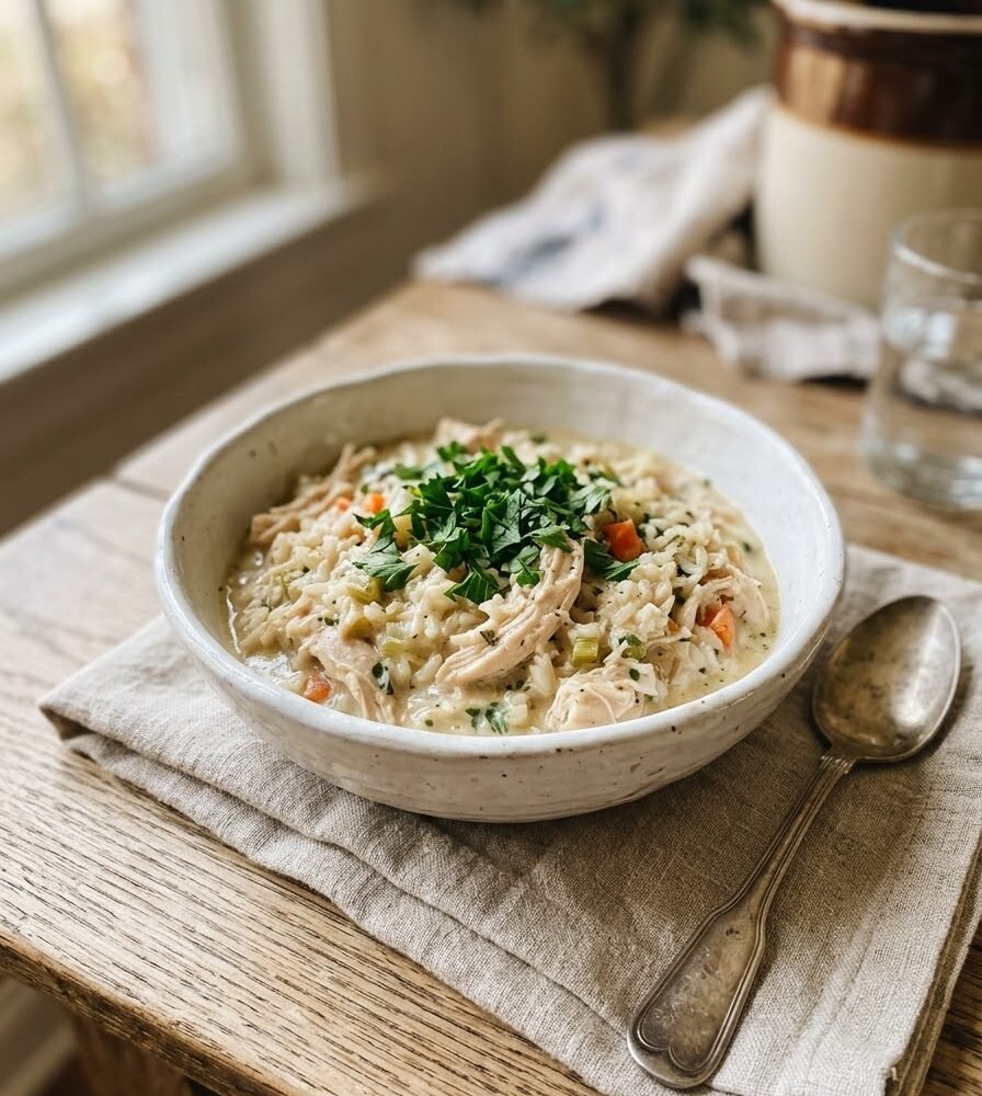 Creamy Crockpot Chicken and Rice