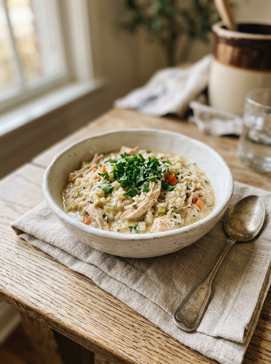 Creamy Crockpot Chicken and Rice