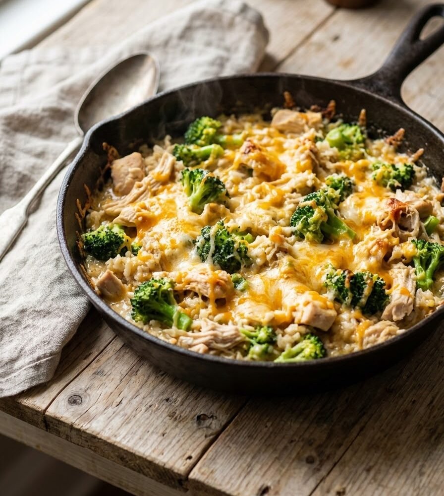 One Pot Cheesy Chicken Broccoli Rice