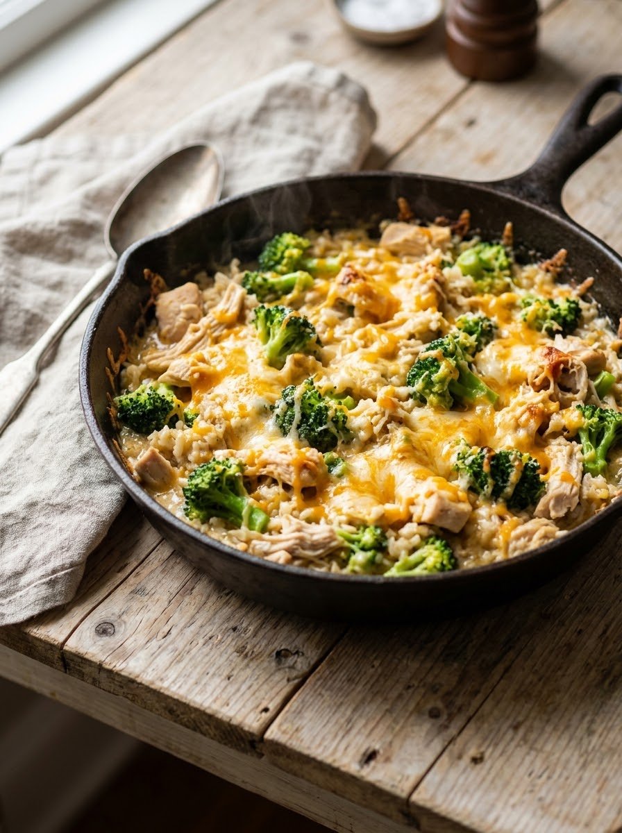 One Pot Cheesy Chicken Broccoli Rice
